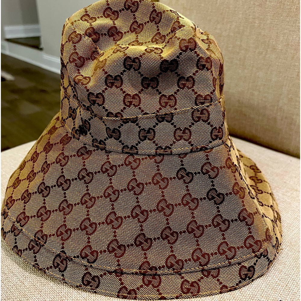 Gucci Bucket Hat Canvas Wide Brim.